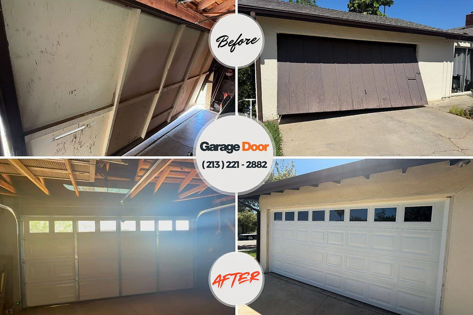 Before and after: garage door repair Pacolet, SC